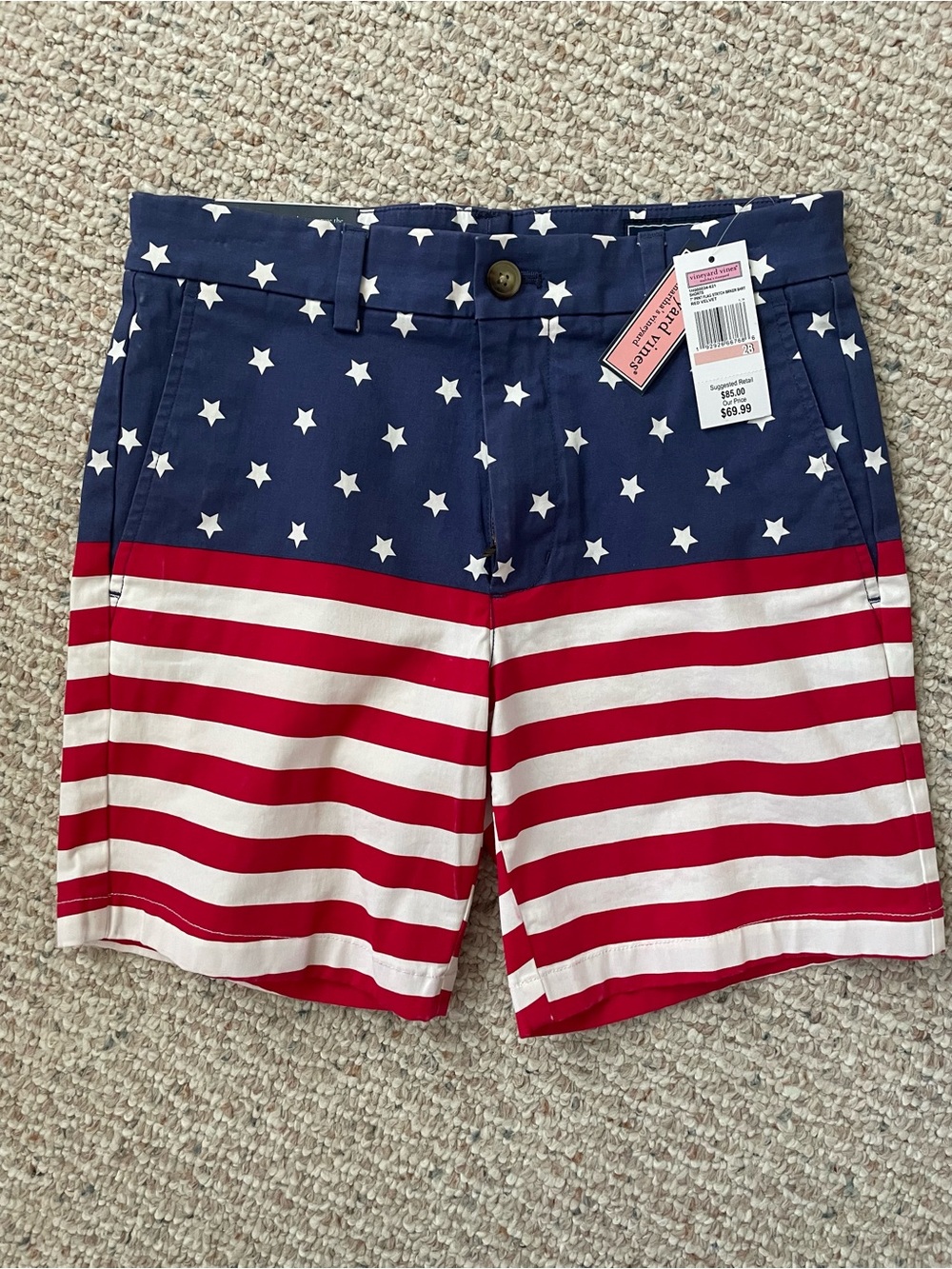 Vineyard Vines Men's Patriotic Star & Stripe Shorts - Navy/Red/White